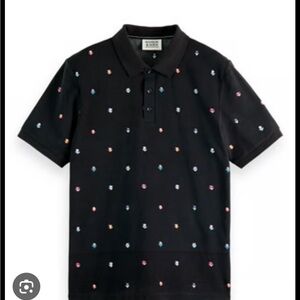 Men’s Scoth and Soda black floral polo never worn. Brand new